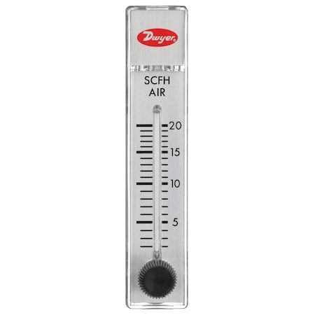 Dwyer Instruments Flowmeter, range 2-20 SCFH air. RMA-6-SSV